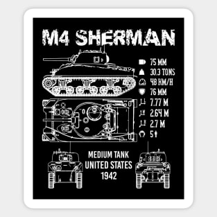 M4 Sherman Tank Specifications Sticker